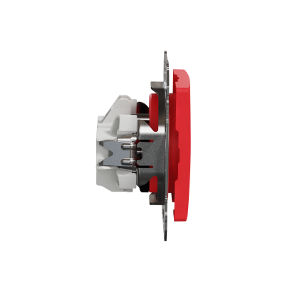 Sedna Design & Elements Gniazdo pojedyncze z uziemieniem z przesłonami czerwone SDD115011 SCHNEIDER (SDD115011)